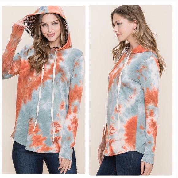 Tie - Dye Hooded Pullover  Sweatshirt - Picture 3 of 5